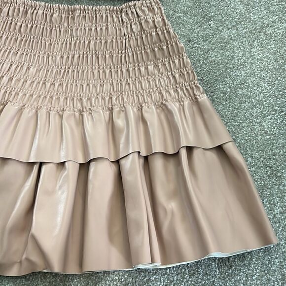 NEW SAYLOR Camel colored faux leather 2pc skirt set Size M NWT - Picture 12 of 15